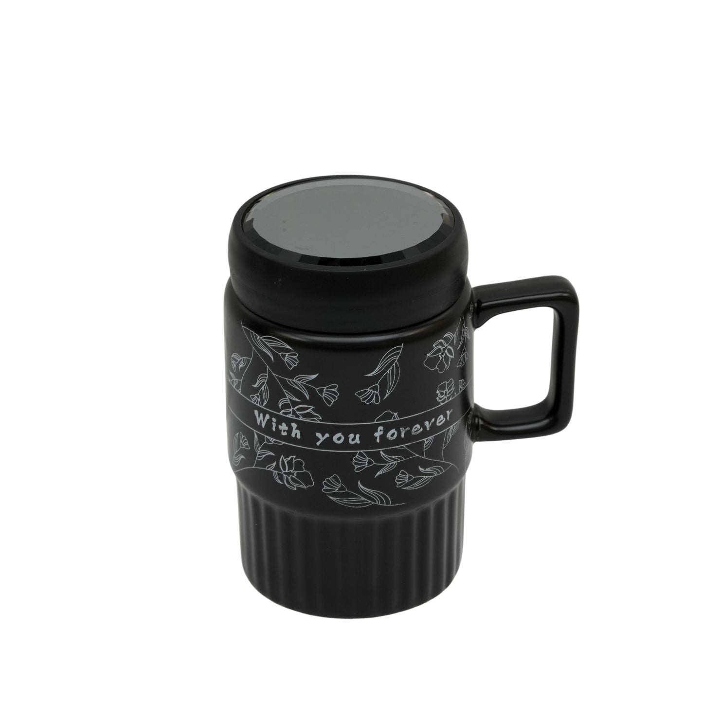 "With You Forever" Premium Ceramic Coffee Mug with Mirror Lid