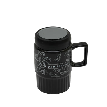 "With You Forever" Premium Ceramic Coffee Mug with Mirror Lid