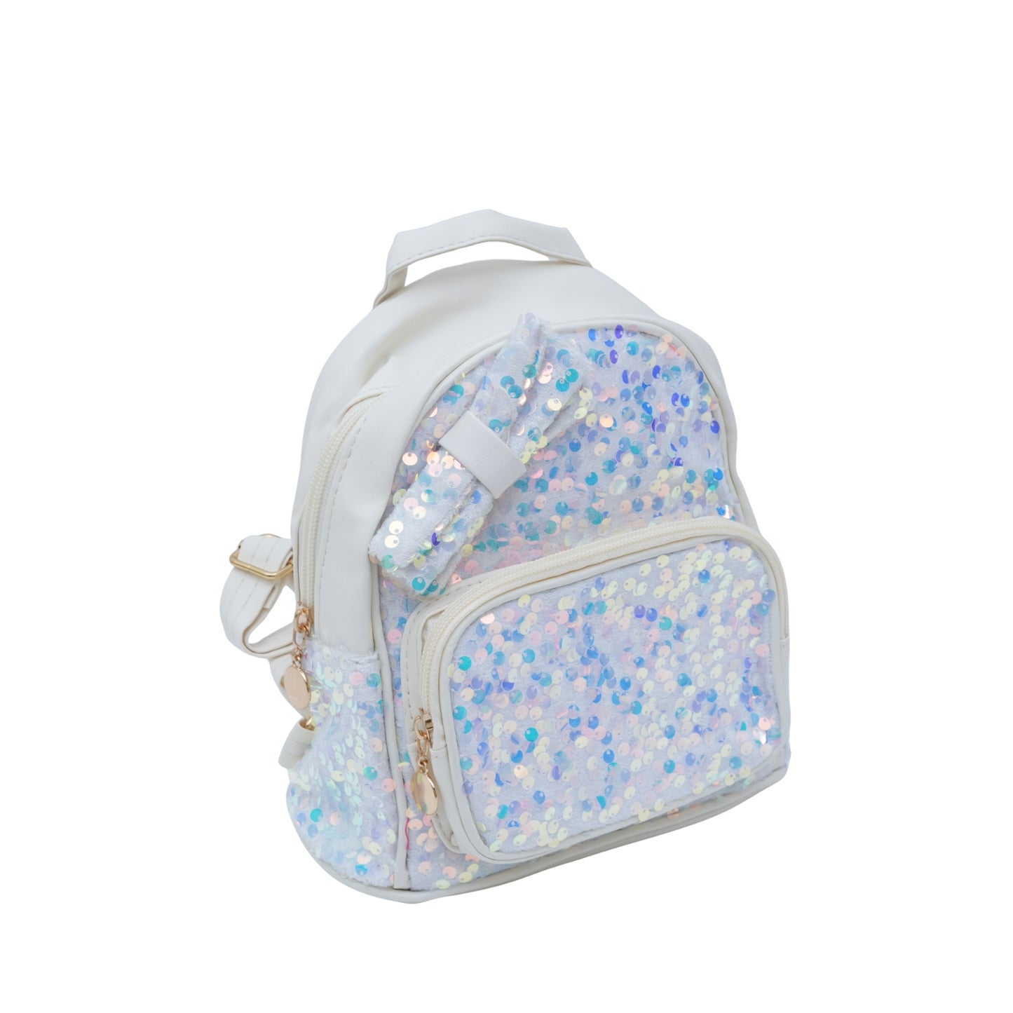 White Fancy Bag With Sparkle Designs For Girls