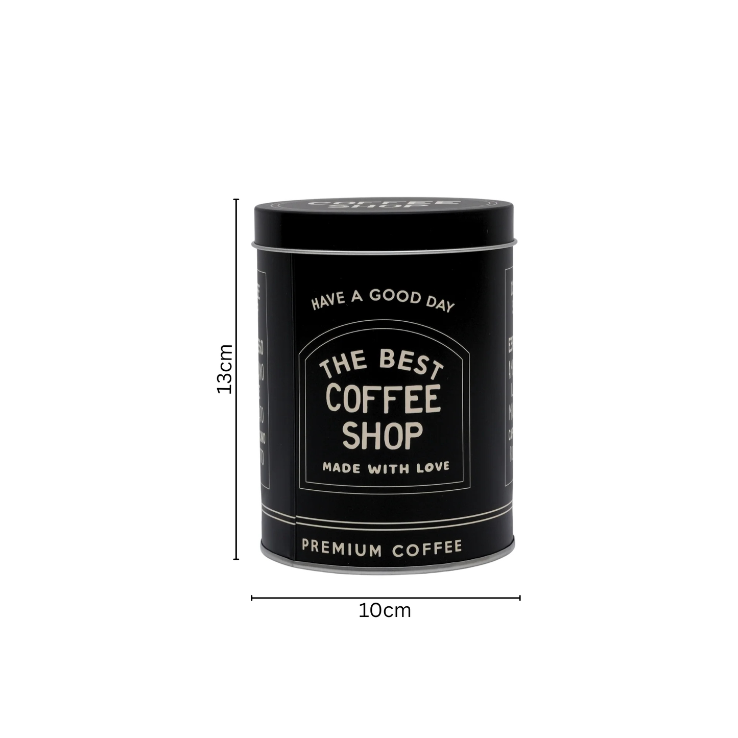 Vintage Black Metal Coffee Canister - Airtight Kitchen Storage Tin