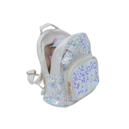 White Fancy Bag With Sparkle Designs For Girls