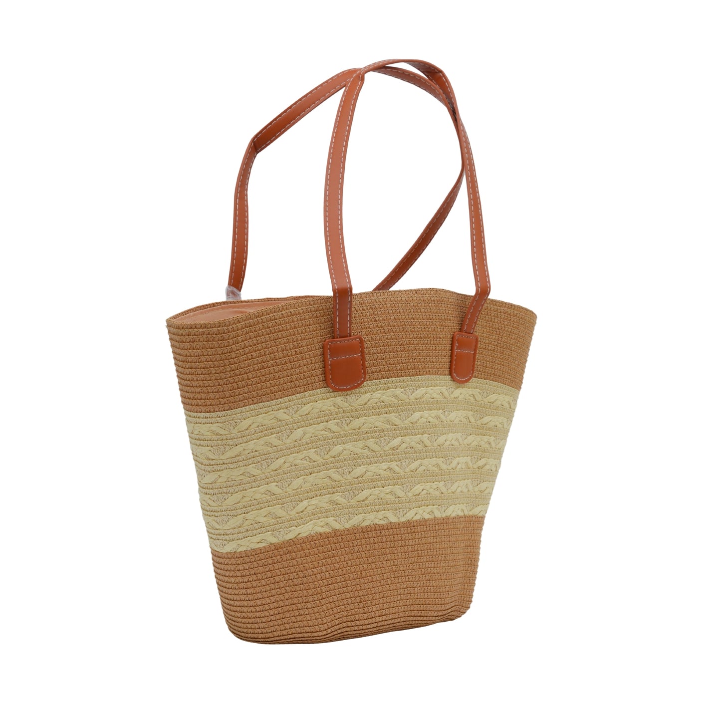 Large-capacity, handwoven handbag & cap