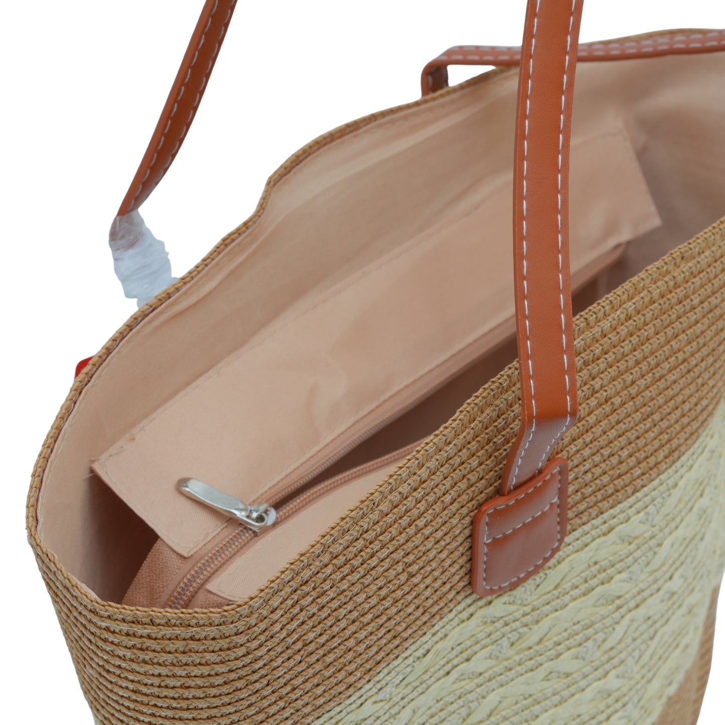 Large-capacity, handwoven handbag & cap