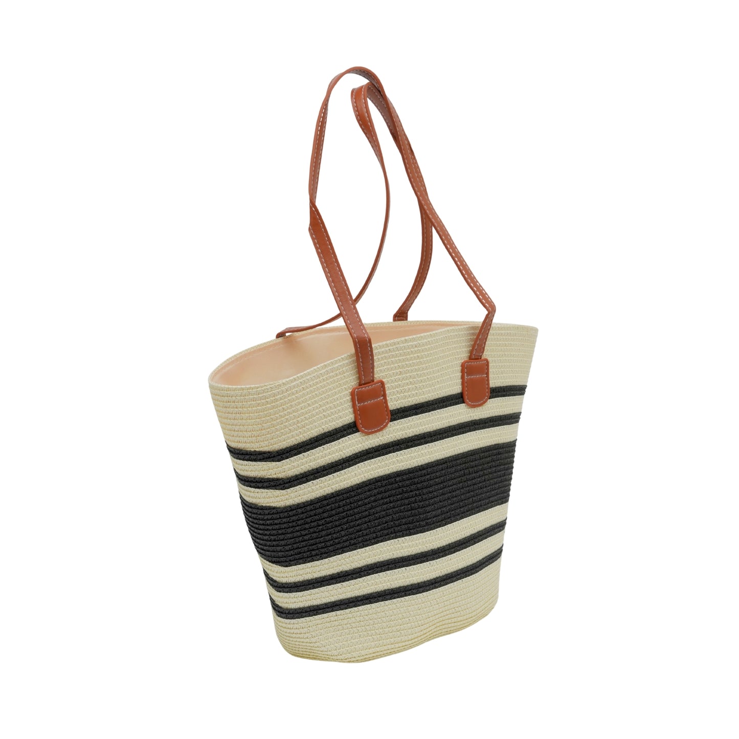 Large-capacity, handwoven handbag & cap