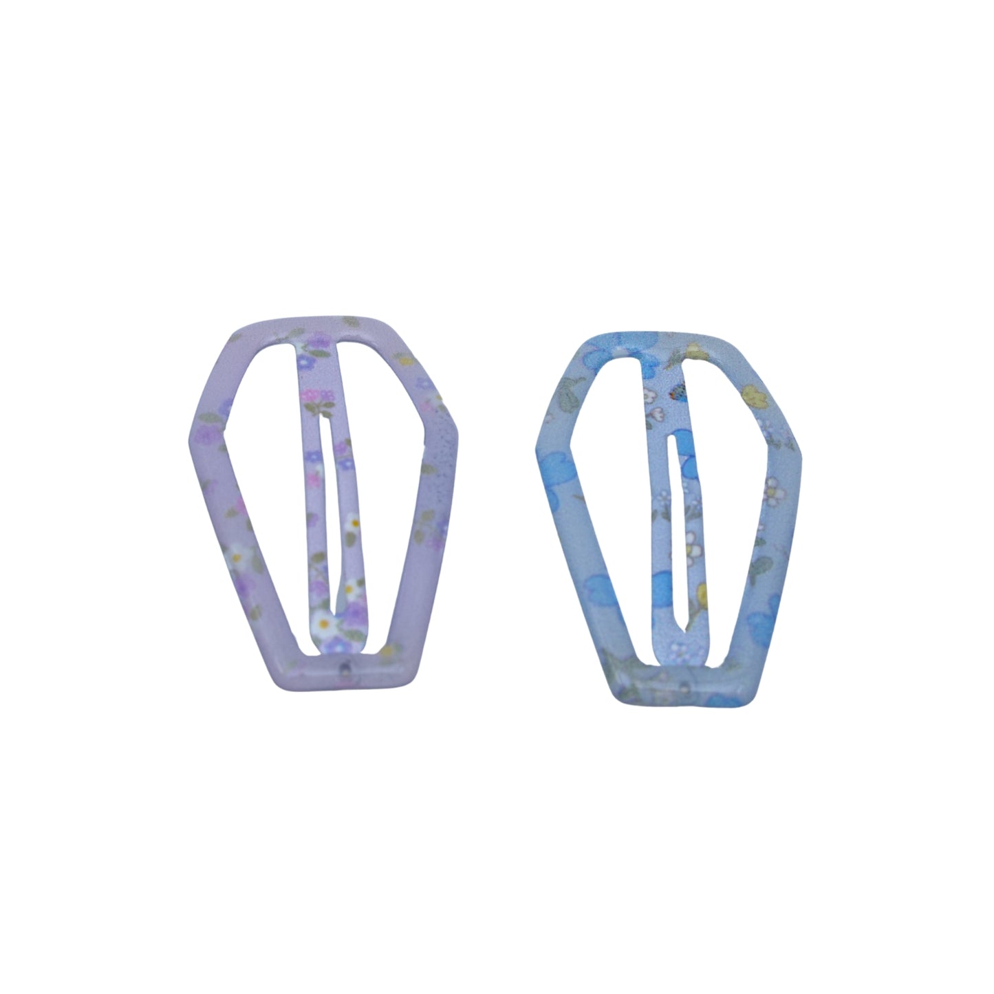 Floral Acetate Geometric Hair Clip Set