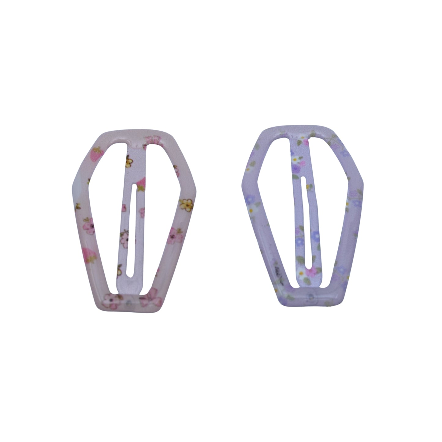 Floral Acetate Geometric Hair Clip Set