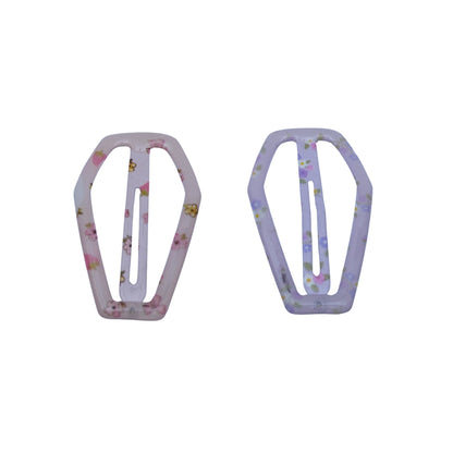 Floral Acetate Geometric Hair Clip Set