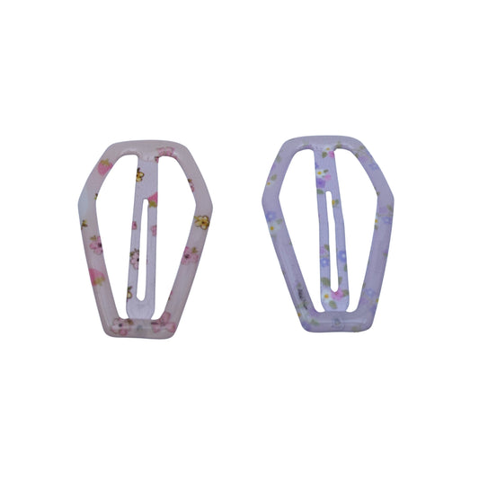 Floral Acetate Geometric Hair Clip Set
