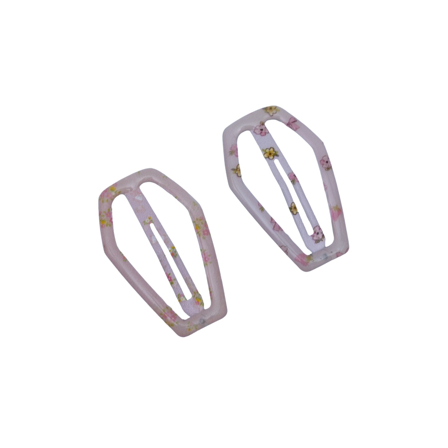 Floral Acetate Geometric Hair Clip Set