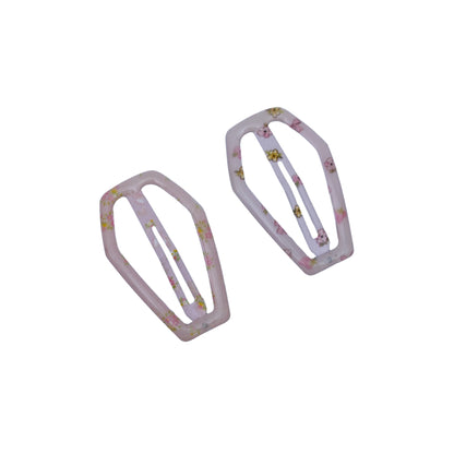 Floral Acetate Geometric Hair Clip Set