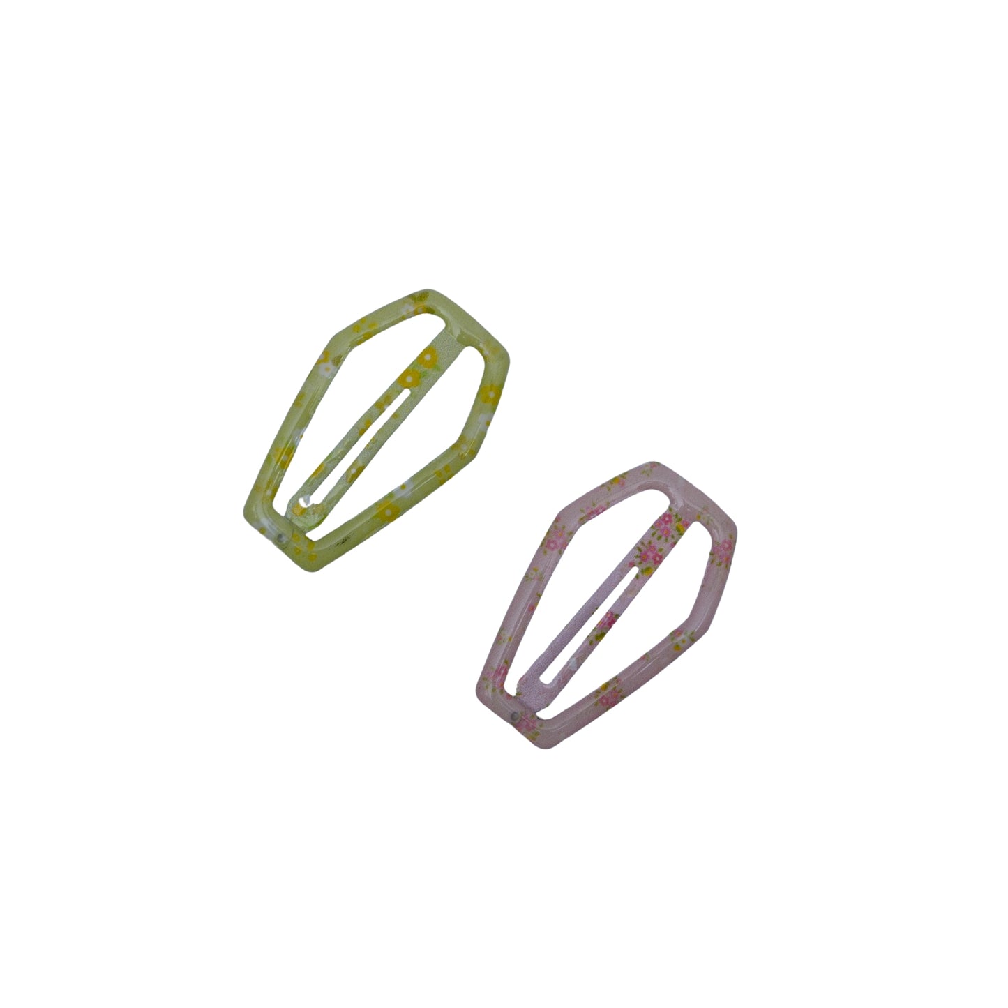 Floral Acetate Geometric Hair Clip Set