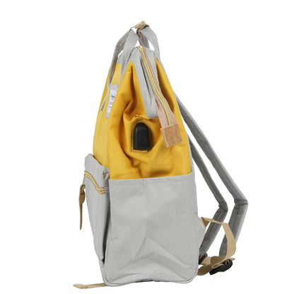 Yellow & Beige College & Office Handbag/Backpack