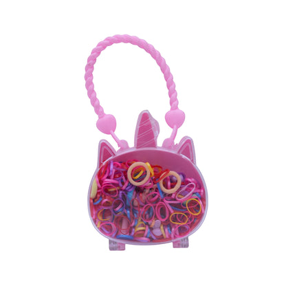 Rainbow Mini Elastic Hair Ties in Unicorn Purse Case