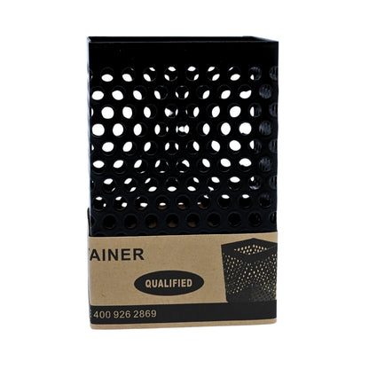 perforated black metal desk organizer