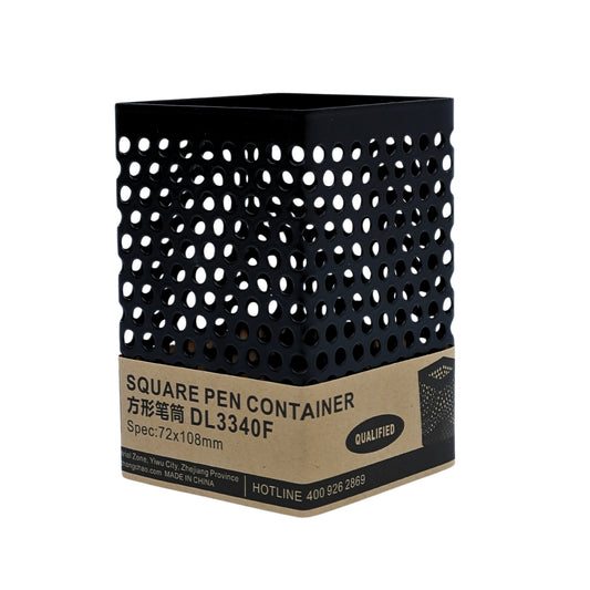 perforated black metal desk organizer