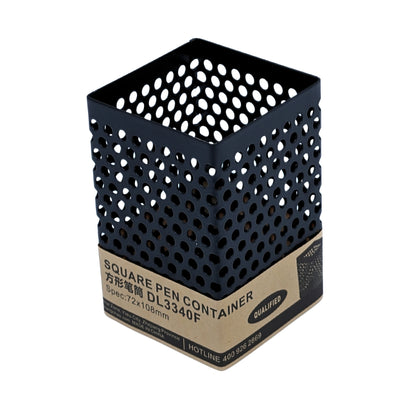 perforated black metal desk organizer
