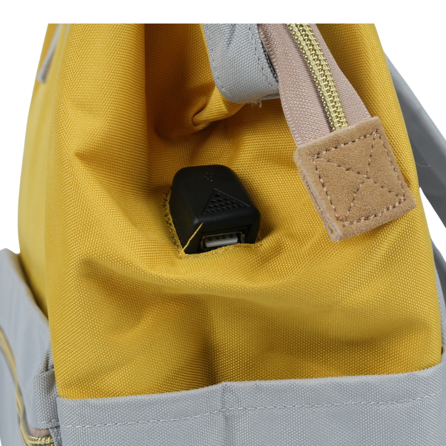 Yellow & Beige College & Office Handbag/Backpack