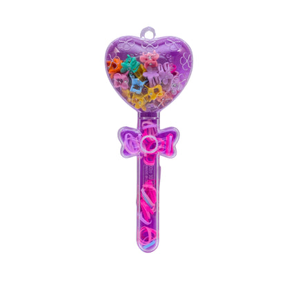 Portable Purple Heart Hair Styling Kit for Girls