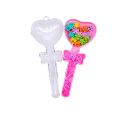 Portable Purple Heart Hair Styling Kit for Girls