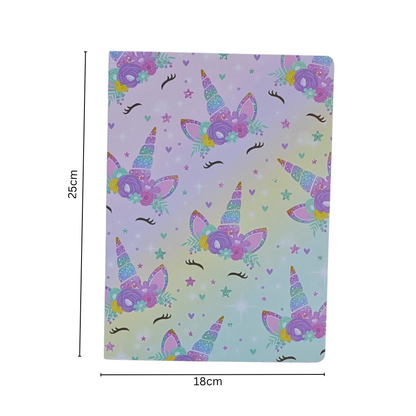 Cute girl aesthetic stars and rainbow style notebooks