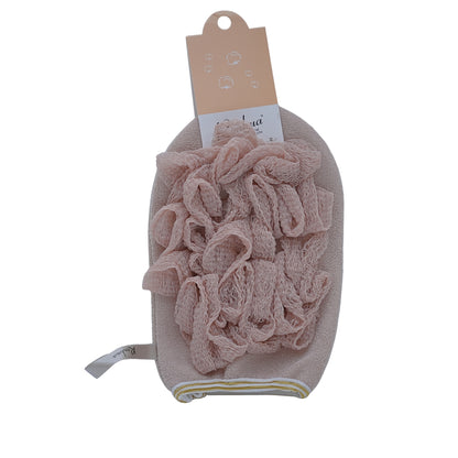 Bath gloves with loofah