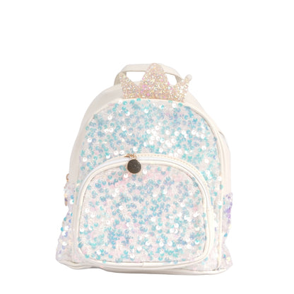 Unicorn Crown Sequin School Backpack for Kids | Glittery Lightweight Bag for Girls