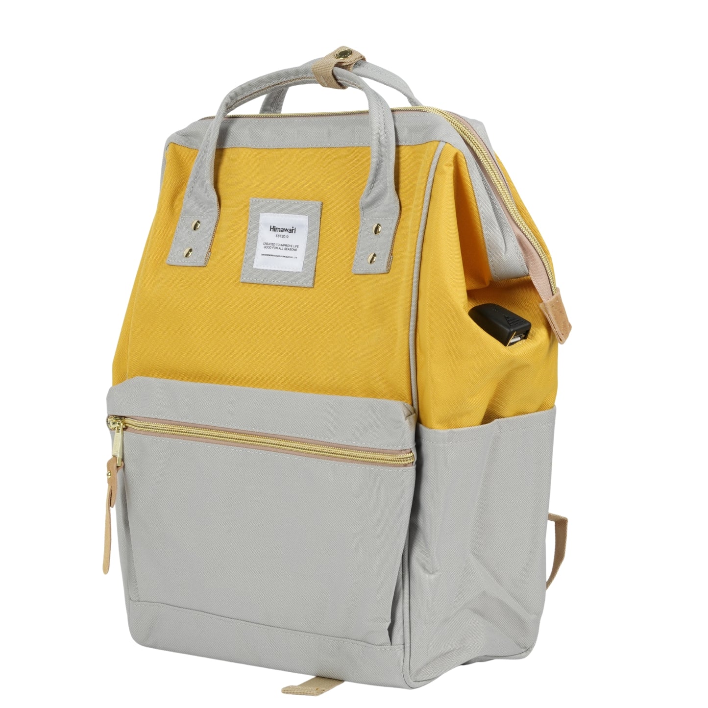 Yellow & Beige College & Office Handbag/Backpack