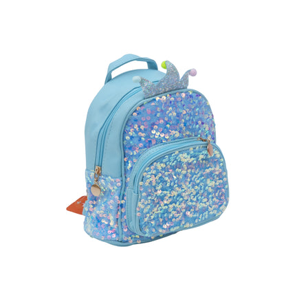 Sky Blue Fancy Bag With Sparkle Designs For Girls