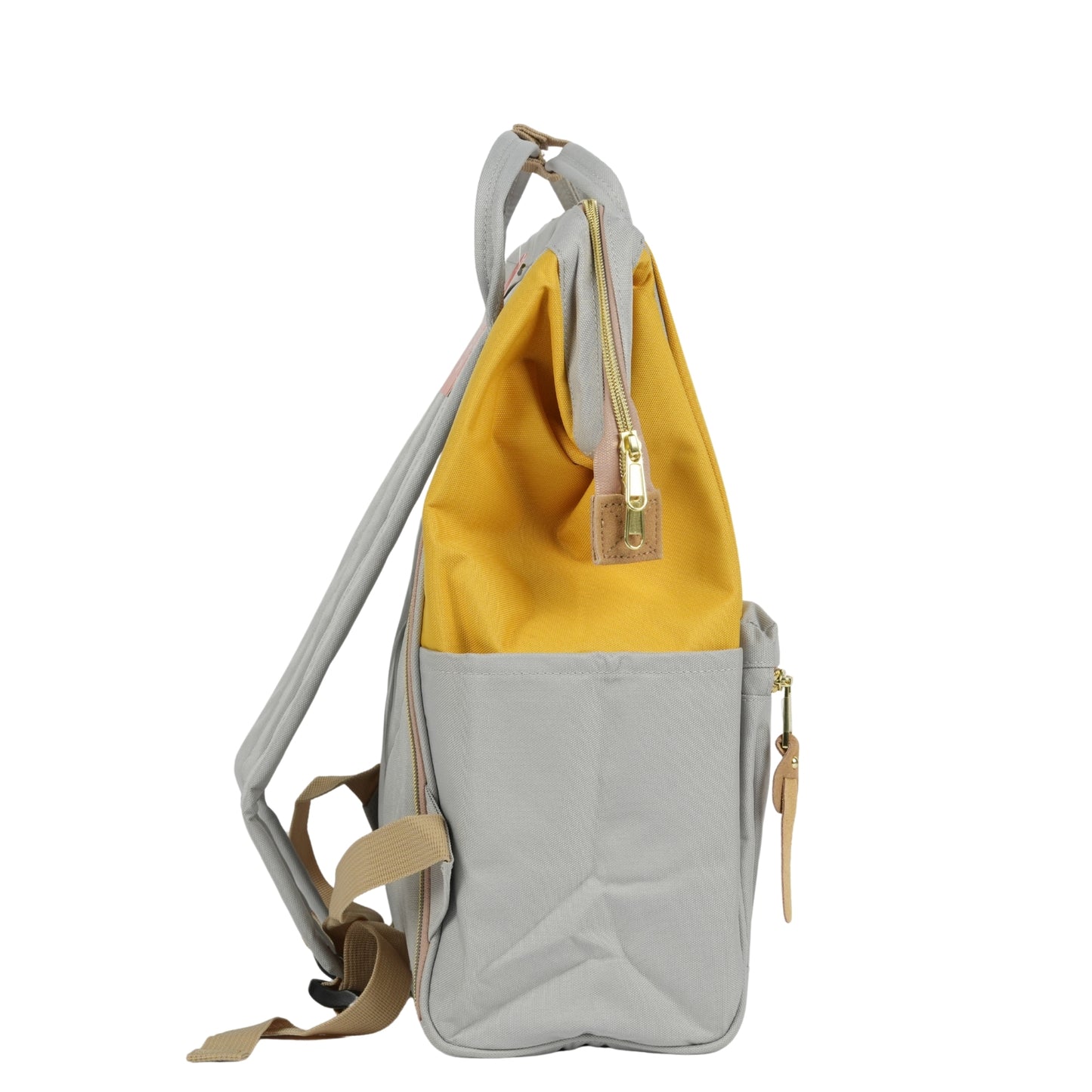 Yellow & Beige College & Office Handbag/Backpack