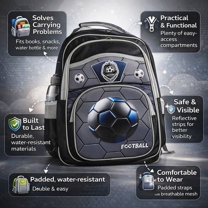Black Cool Looking Football Bag Pack