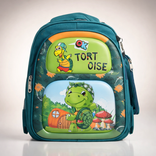 Tortoise Green Color School Bag For Kids