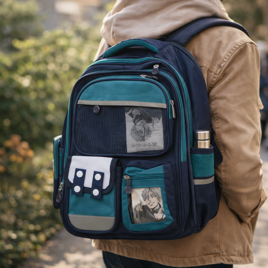 Cathleen Anime Fan Blue School Bag