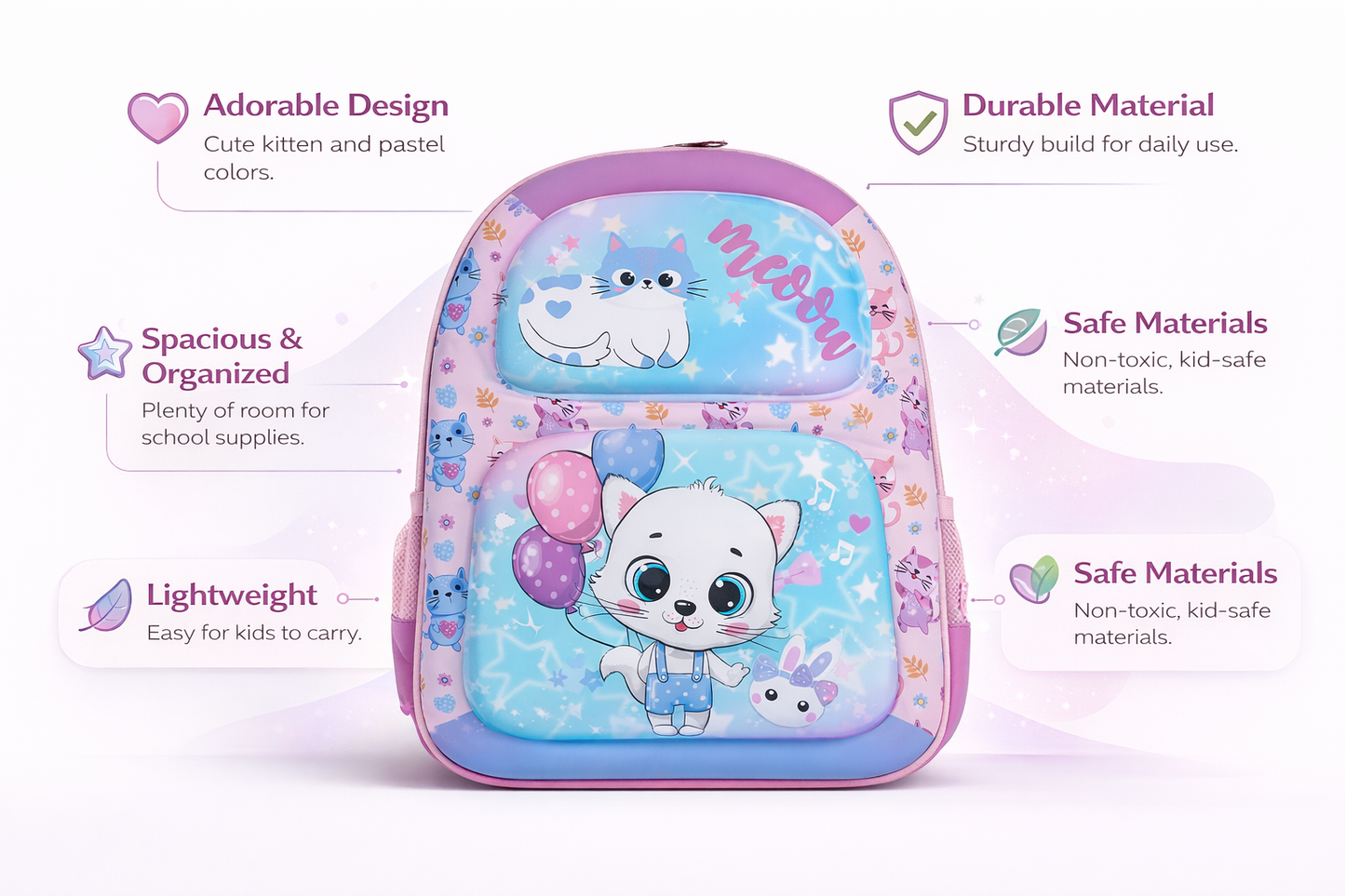 Pink Cute Kitty Bag for Girl Kid