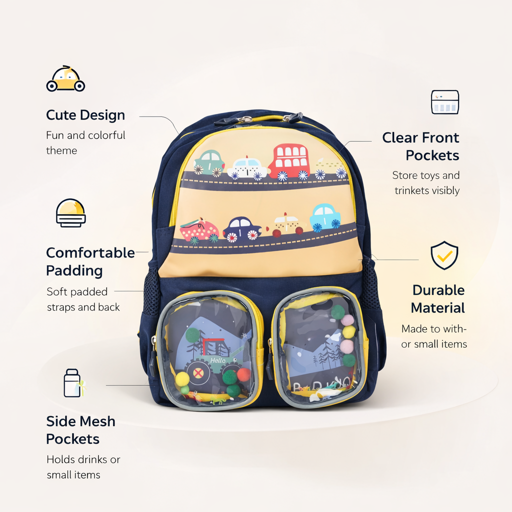 Yellow & Black Combination School Bag for Kids