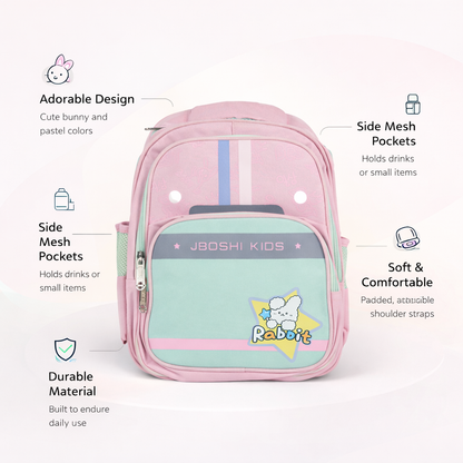 Pink Rabbit School Bag For Kids