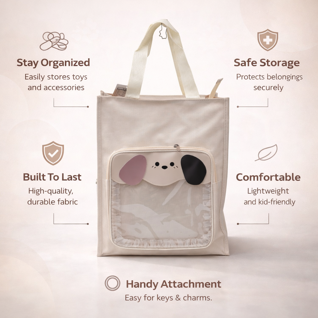 Dog Printed Casual Tote Bag