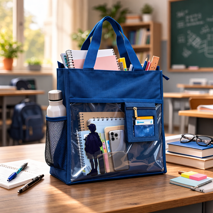 Blue aesthetic tote bag unisex style