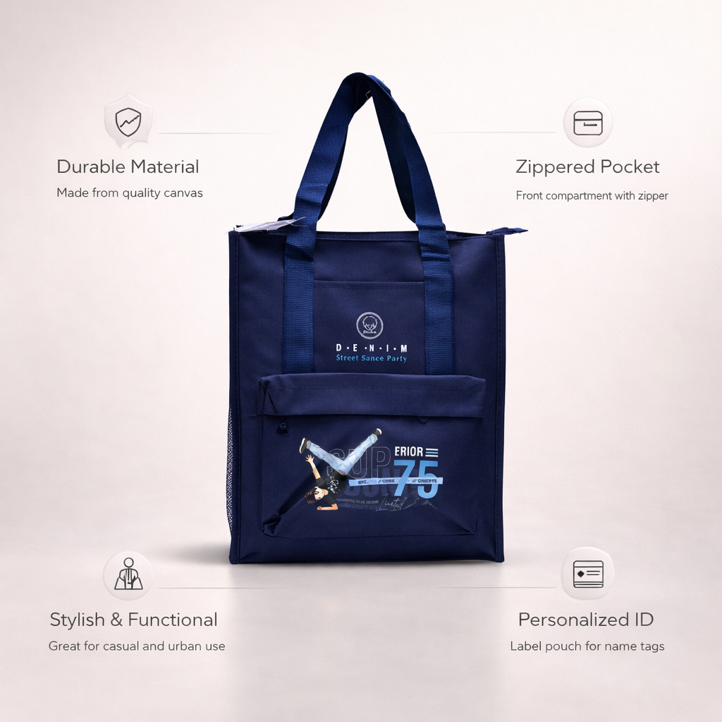 Blue aesthetic tote bag unisex style