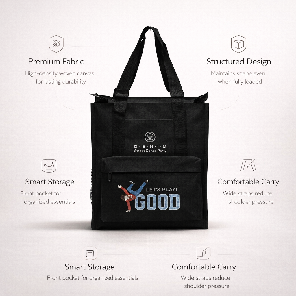 Black aesthetic tote bag unisex style