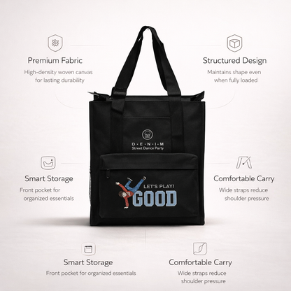 Black aesthetic tote bag unisex style