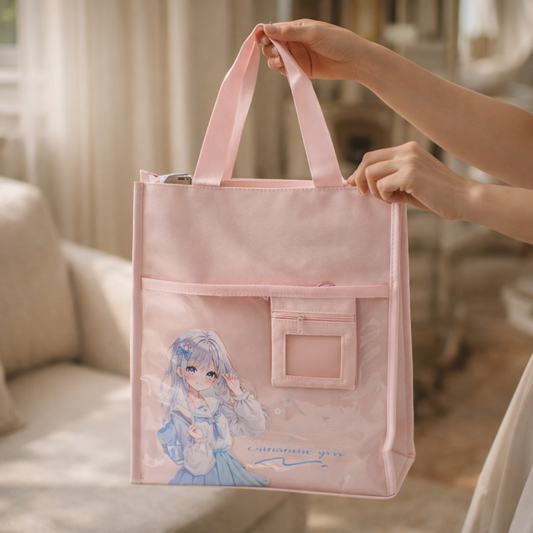 Pink aesthetic tote bag unisex style
