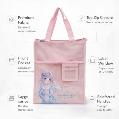 Pink aesthetic tote bag unisex style