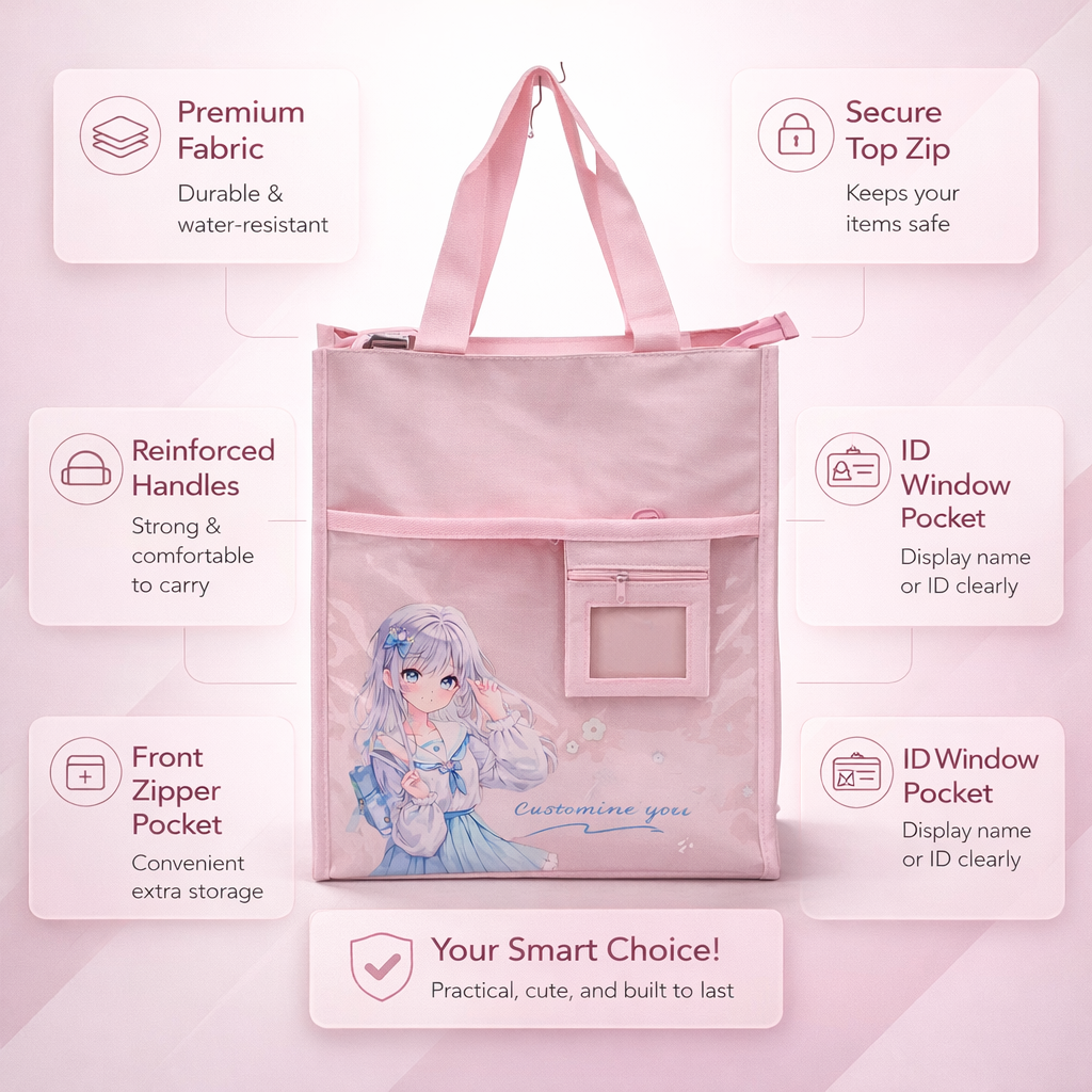 Pink aesthetic tote bag unisex style