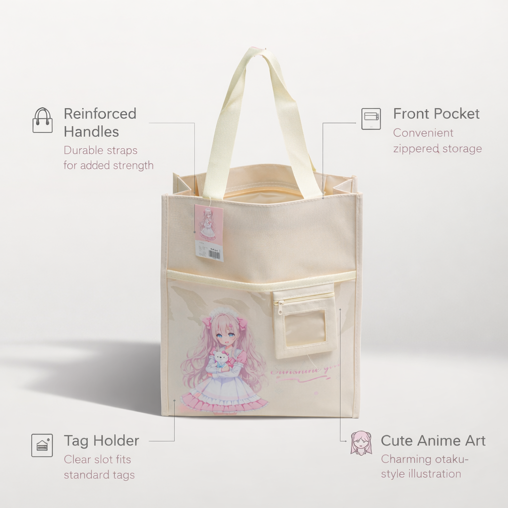 Off White aesthetic tote bag for girls