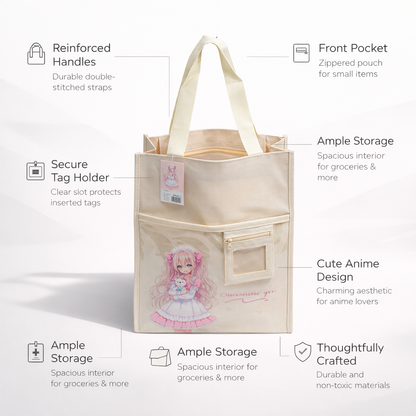 Off White aesthetic tote bag for girls