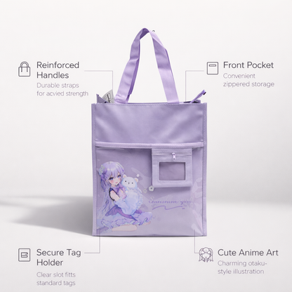 Purple aesthetic tote bag for girls
