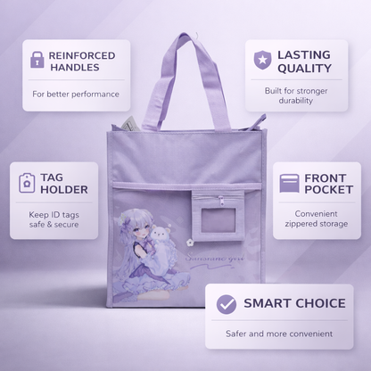 Purple aesthetic tote bag for girls