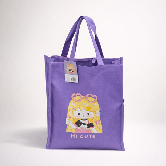 Purple aesthetic tote bag for girls