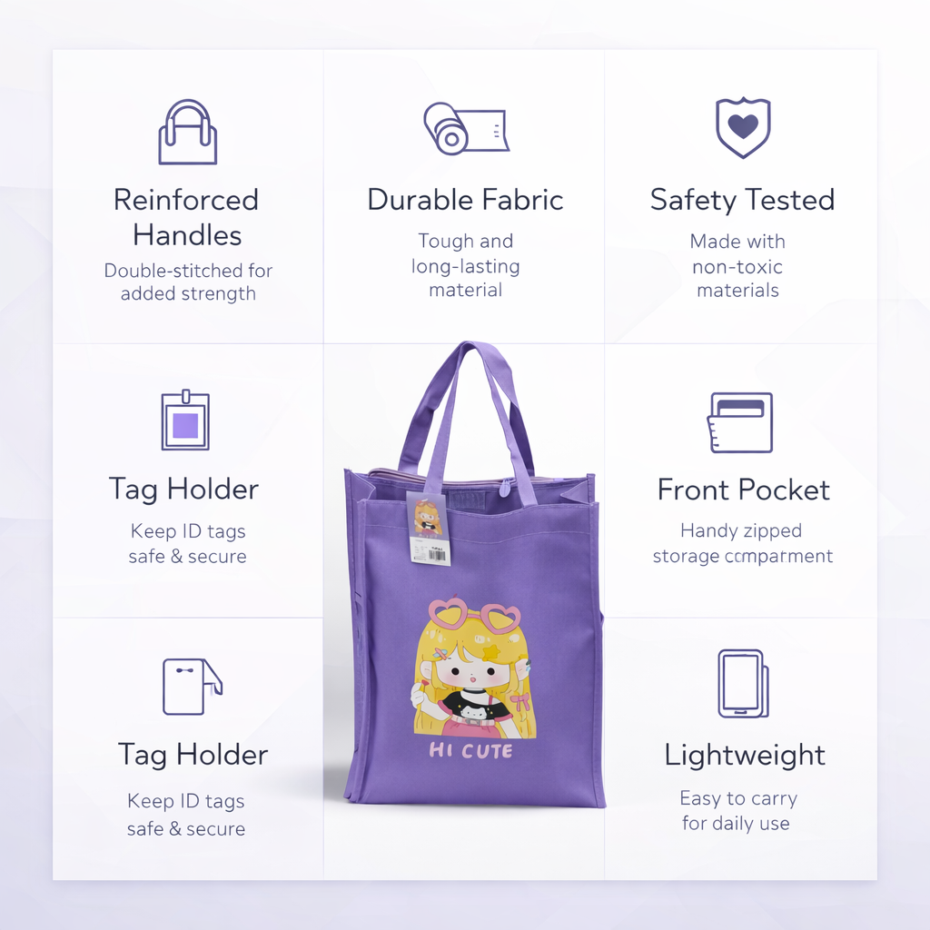 Purple aesthetic tote bag for girls