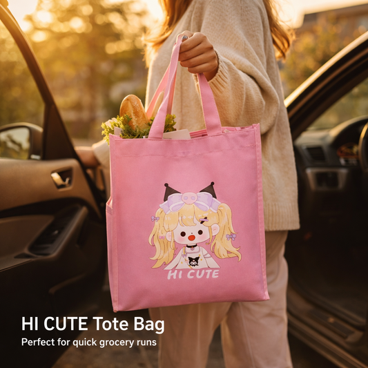 Pink cute & aesthetic tote bag for girls